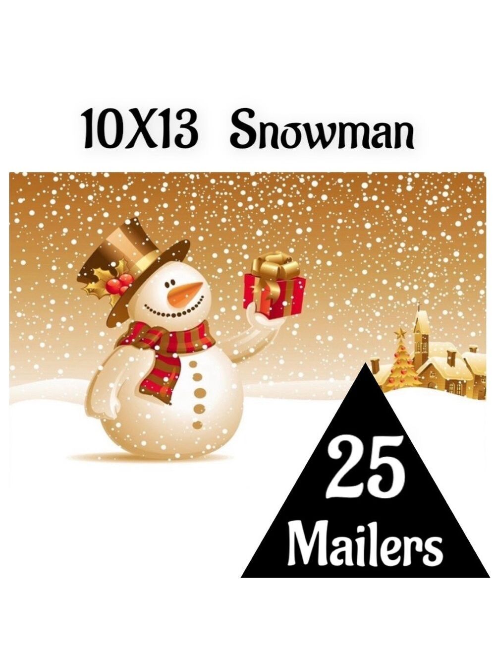 25 10X13 Poly Mailers Snowman Christmas Shipping Envelopes PRICE IS FIRM - Picture 6 of 8
